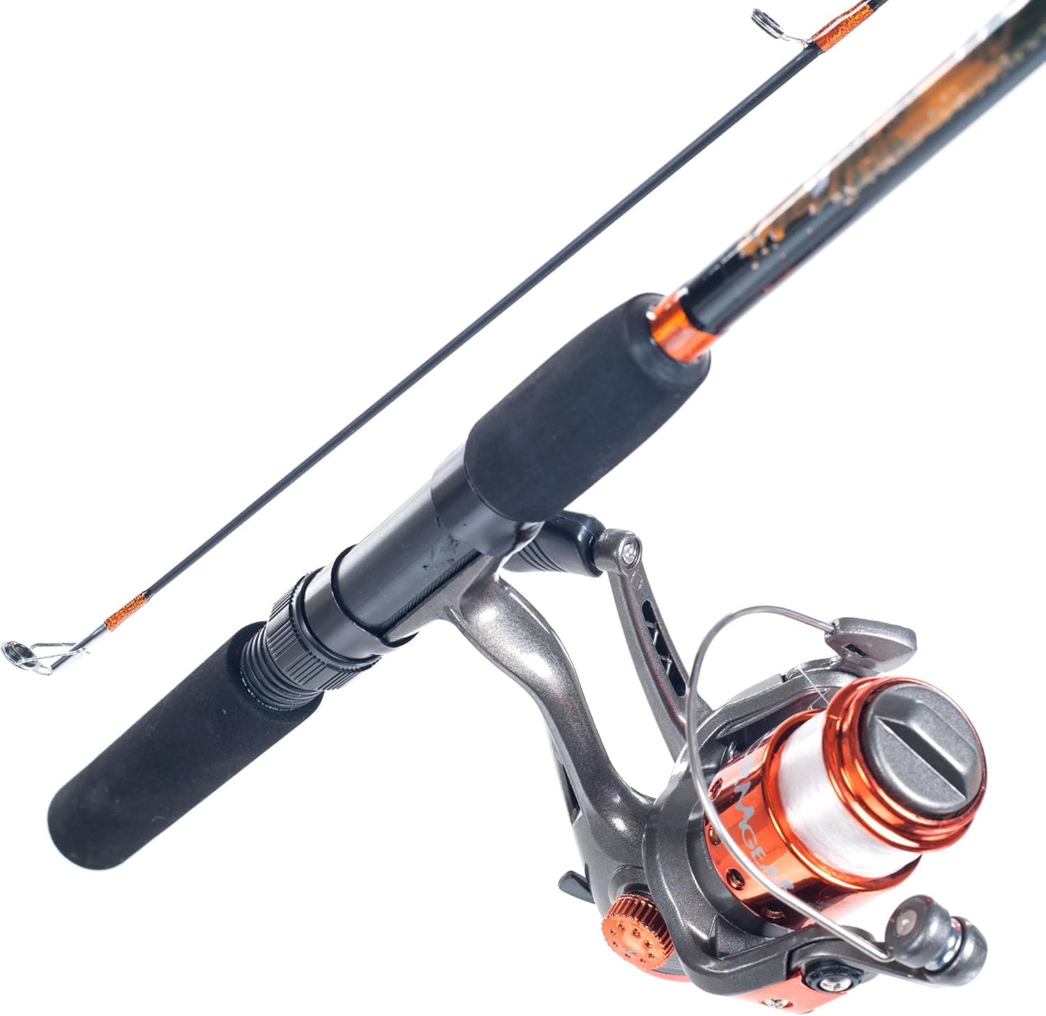 South Bend Worm Gear Fishing Rod and Spinning Reel Combo, Orange