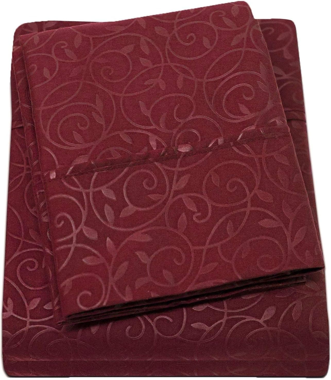 Elegant Comfort Luxury Bed-in-a-Bag Comforter Set on Amazon Wrinkle Resistant - Silky Soft Beautiful Design Complete Bed-in-a-Bag 8-Piece Comforter Set - King Burgundy