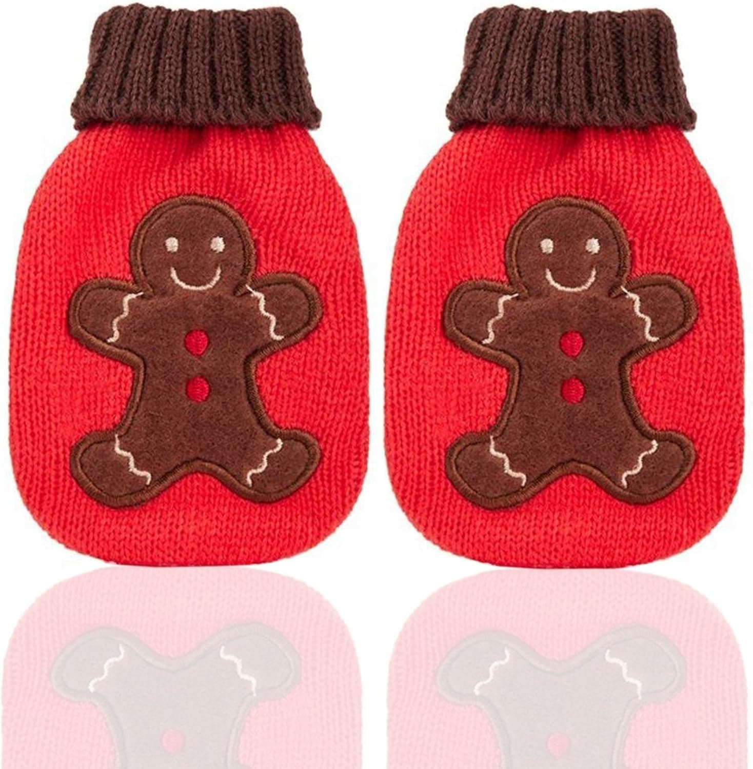NPW Mini Hottie Knit Reusable Hand Warmers Gingerbread Man (2 per Order)