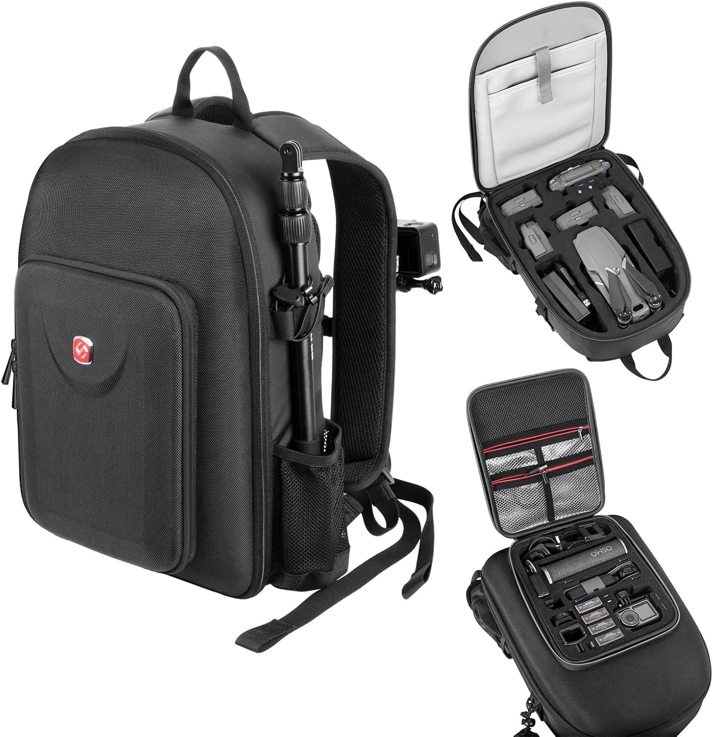 Smatree Backpack Compatible with DJI Mavic 2 Pro/ Zoom/ Osmo Pocket 2/DJI Osmo Action/Gopro Hero 11/10/9/8/7/6/5(NOT for Mavic Air/Air 2s/Smart Controller)