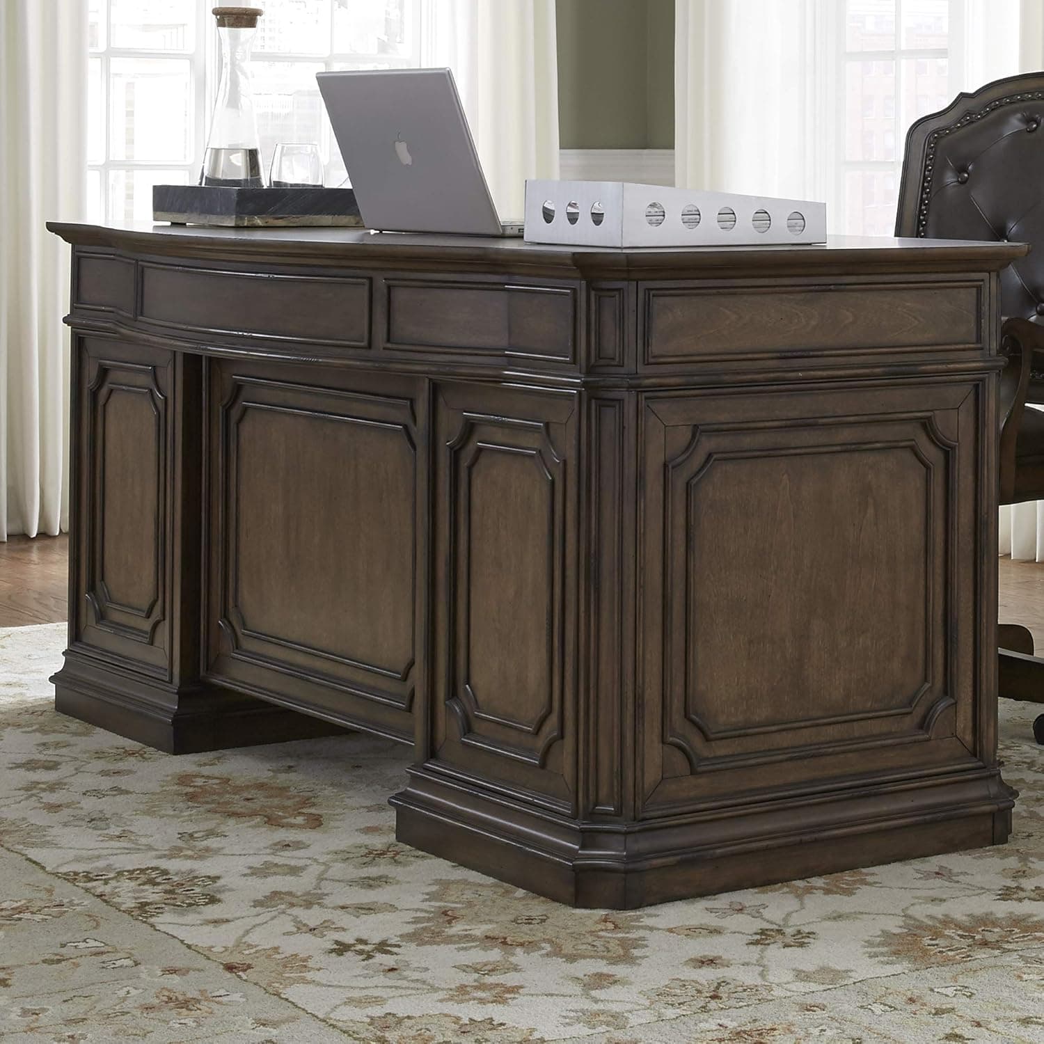 Liberty Furniture Industries Amelia Jr Executive Desk, W66 x D32 x H30, Medium Brown