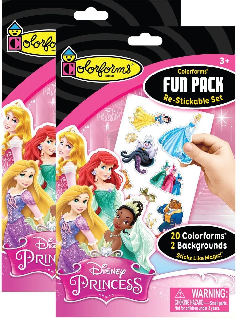 Colorforms Fun Pack Re-stickable Set - 2 Pack - Disney Princess