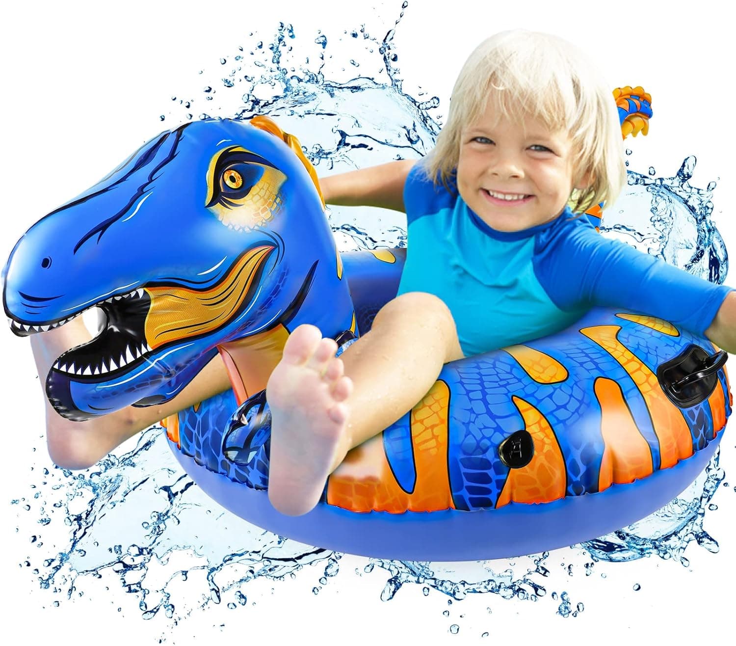 Aoskie Dinosaur Pool Floats for Kids Adults, Inflatable Swimming Floaties Rings Toys, Children Summer Water Beach Toy