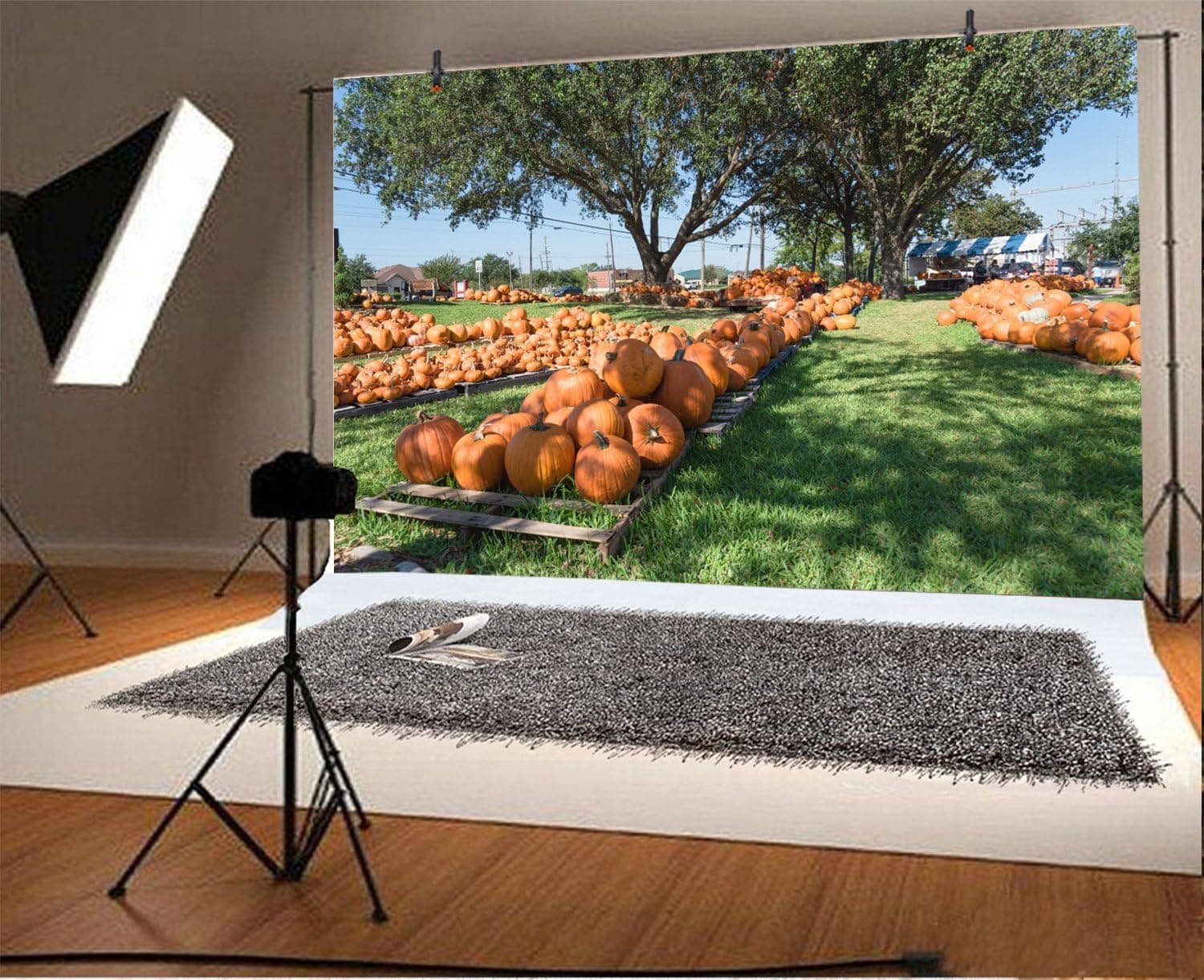Yeele 10x8ft Rural Farm Background for Photography Autumn Pumpkin Harvest Photo Backdrop Thanksgiving Party Decor Girl Kid Boy Infant Children Portrait Shoot Studio Props Wallpaper
