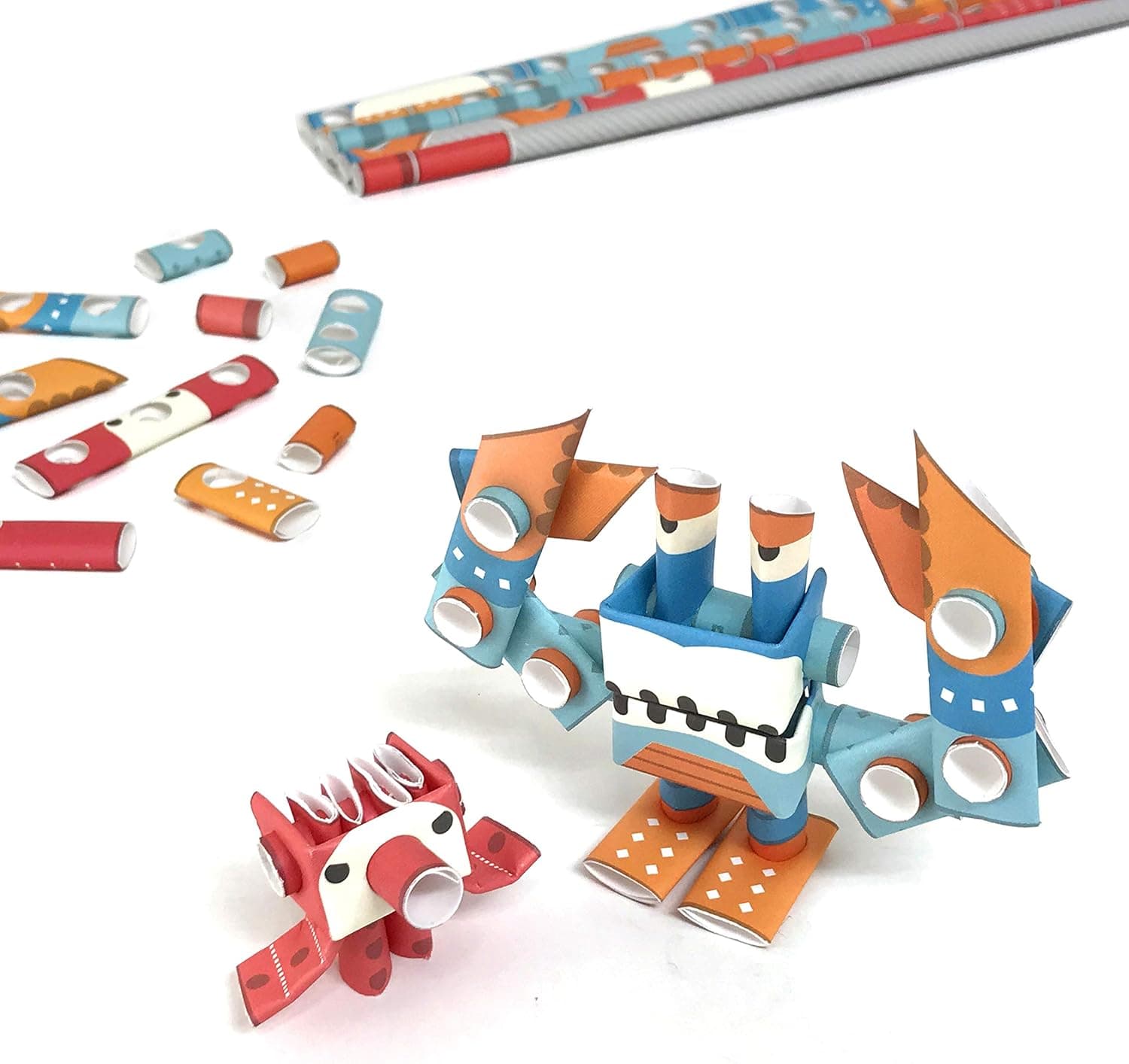 PIPEROID Octo & Deca Mischievous Octopus & Crab - Japanese 3D Paper Puzzle DIY Robot kit for Kids and Origami Kit for Adults