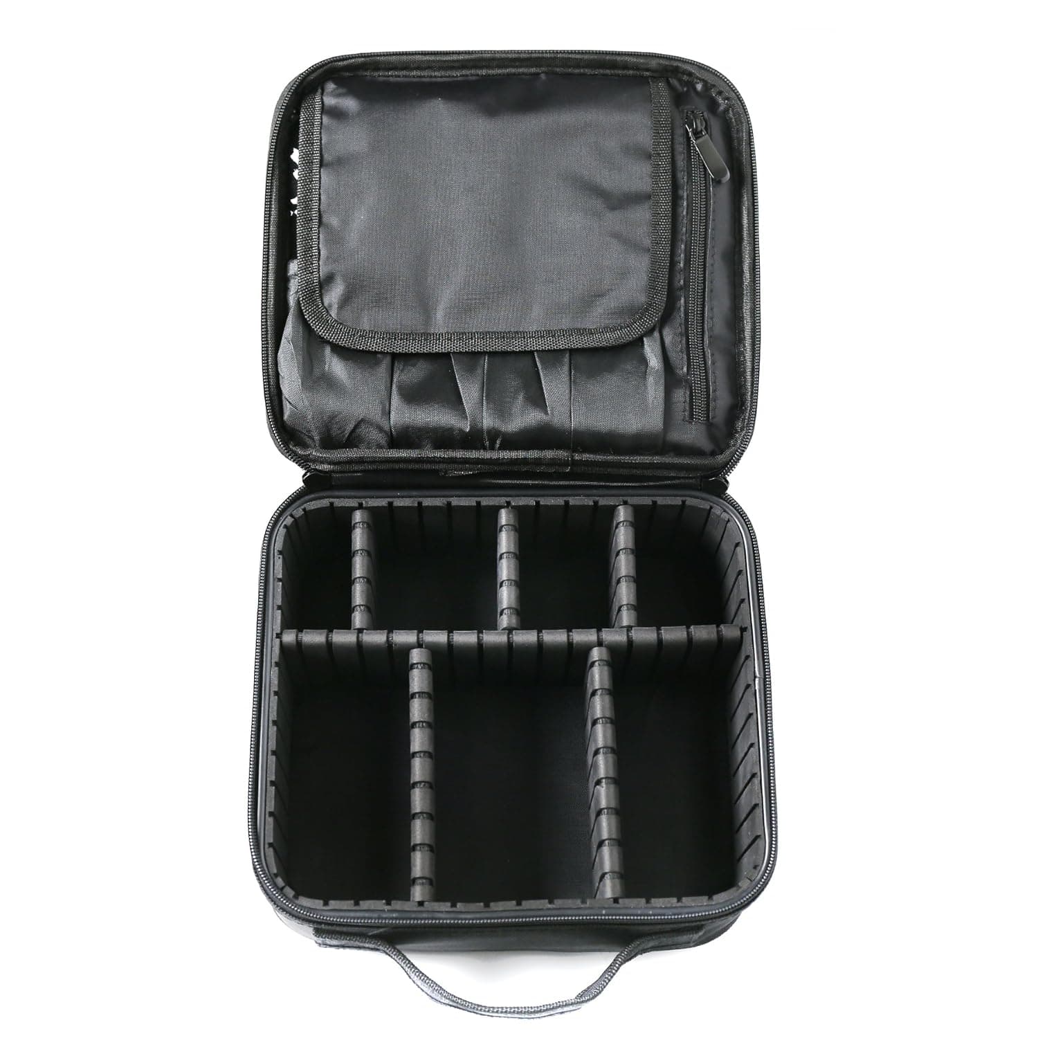 Travel Makeup Train Case, Gloriest Portable Travel Makeup Bag, 10 Inch Cosmetic Case Organizer with Adjustable Compartments(Black)