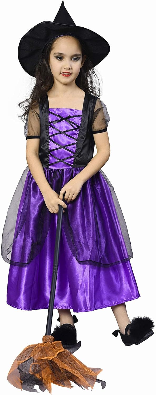 Girls Witch Costume, Kids Spider Fancy Dress Up, Halloween Spiderella Outfit