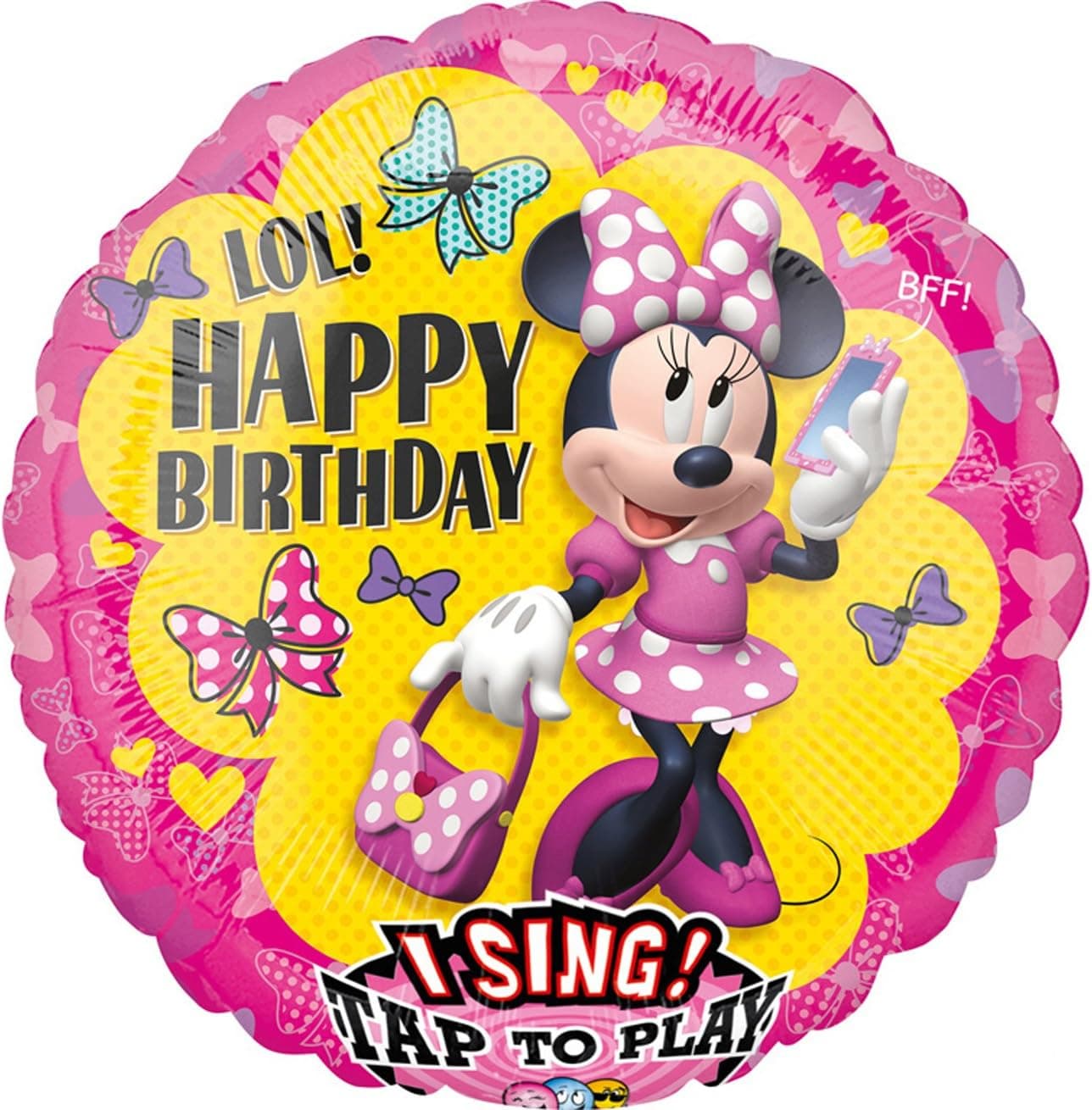 Anagram 28" Minnie Mouse Happy Helpers Birthday Sing-A-Tune Balloon