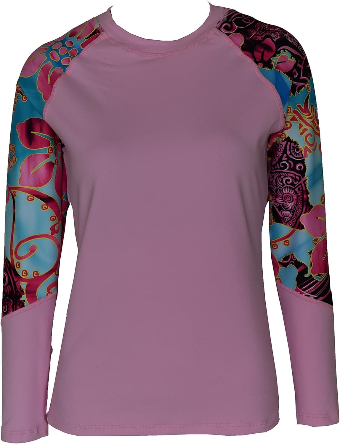 Private Island Women UPF 50+ Swimsuit Long Sleeve Top T Shirt Rash Guard Workout (RSRGT)