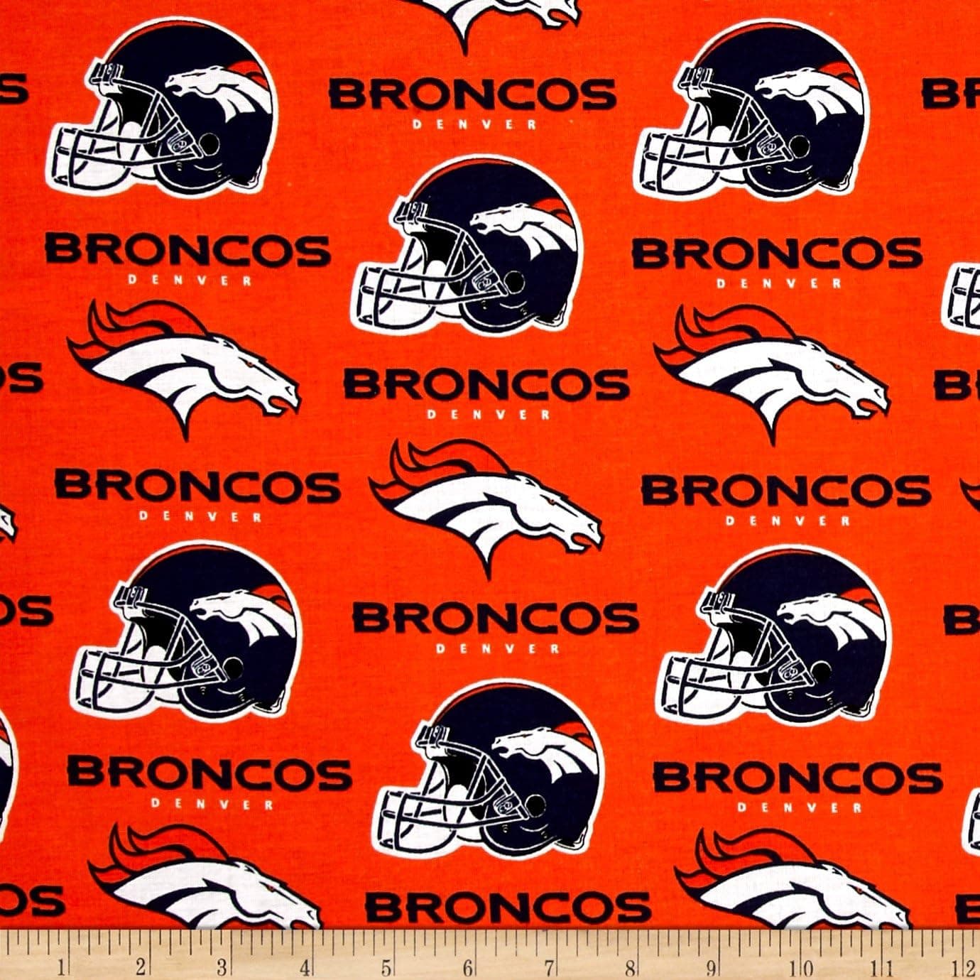 Fabric Traditions Orange NFL Cotton Broadcloth Denver Broncos Fabric by The Yard