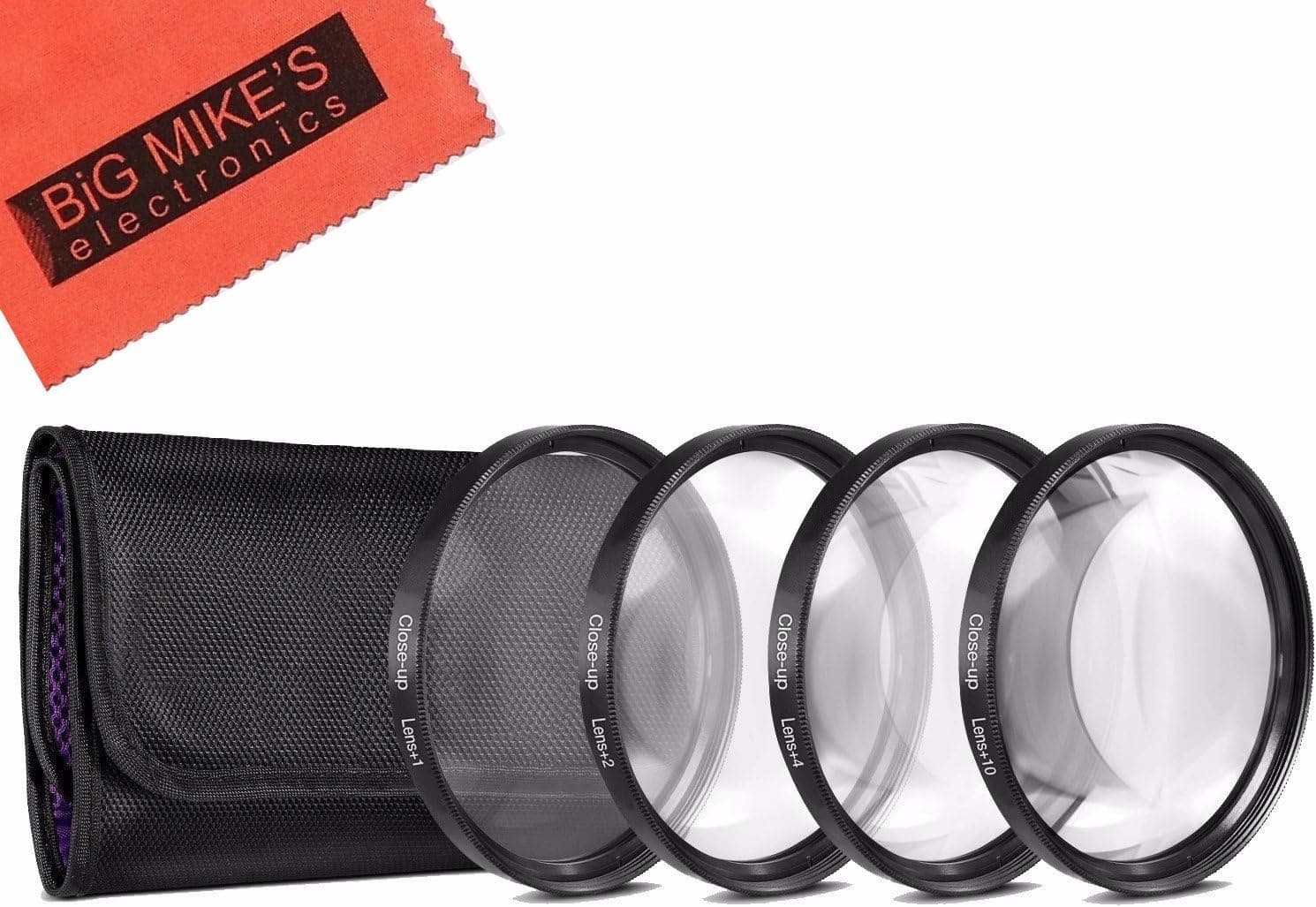 49mm Close-Up Filter Set (+1, 2, 4 and +10 Diopters) Magnification Kit for Canon EF 50mm f/1.8 STM Lens