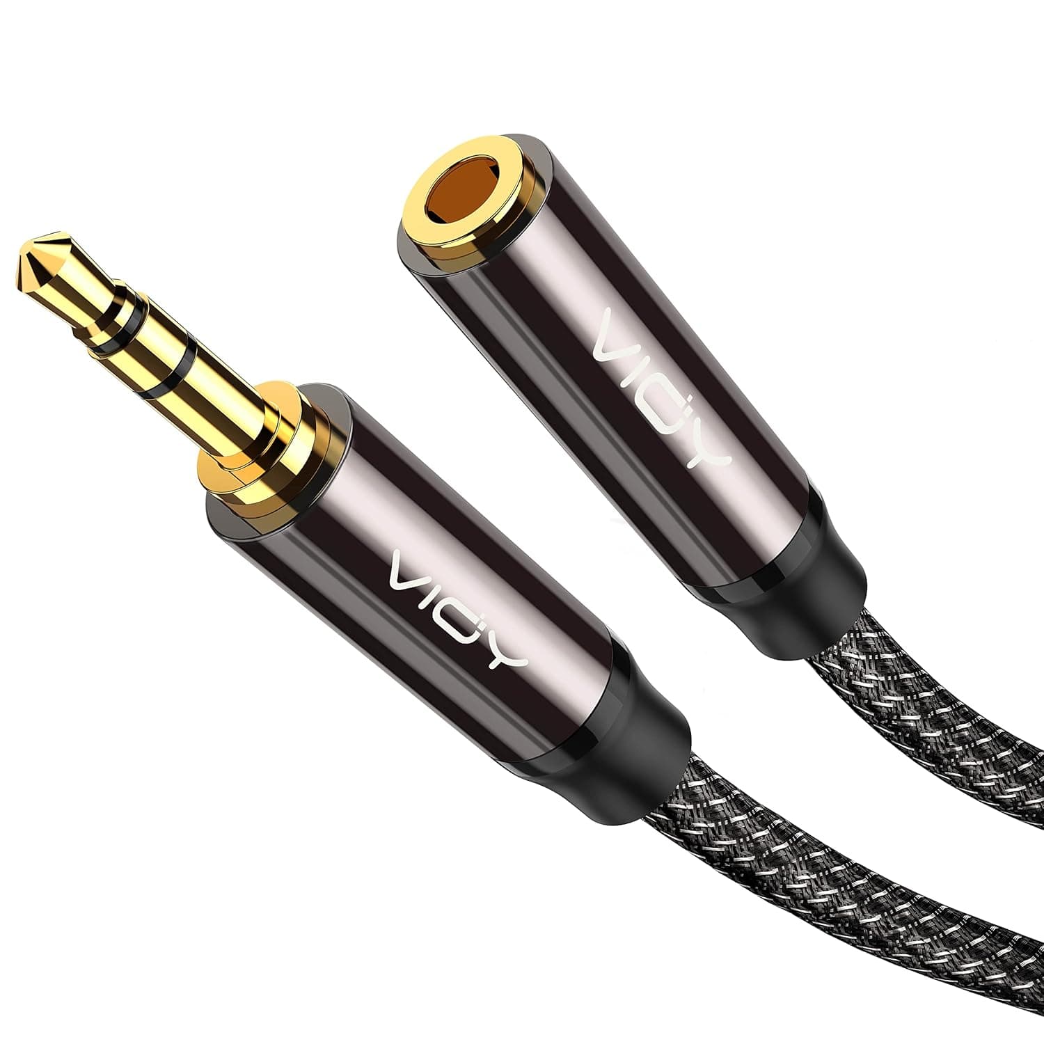 VIOY Headphone Extension Cable 6FT,[Copper Shell, Hi-Fi Sound] 3.5mm Male to Female Stereo Audio Cable Nylon Braided Aux Cord for iPhone, iPad, Smartphones, Tablets, Media Player
