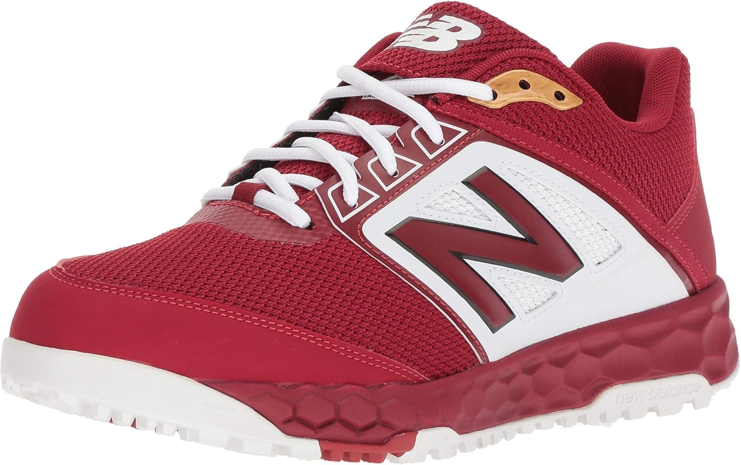 New Balance Men's 3000 V4 Turf Baseball Shoe, Maroon/White, 9.5 D US