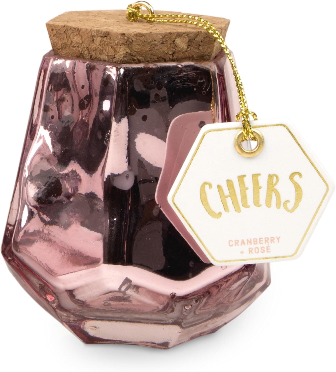 Paddywax Mercury Prism Holiday Collection Scented Soy Wax Candle, 2.5-Ounce, Cranberry & Rosé