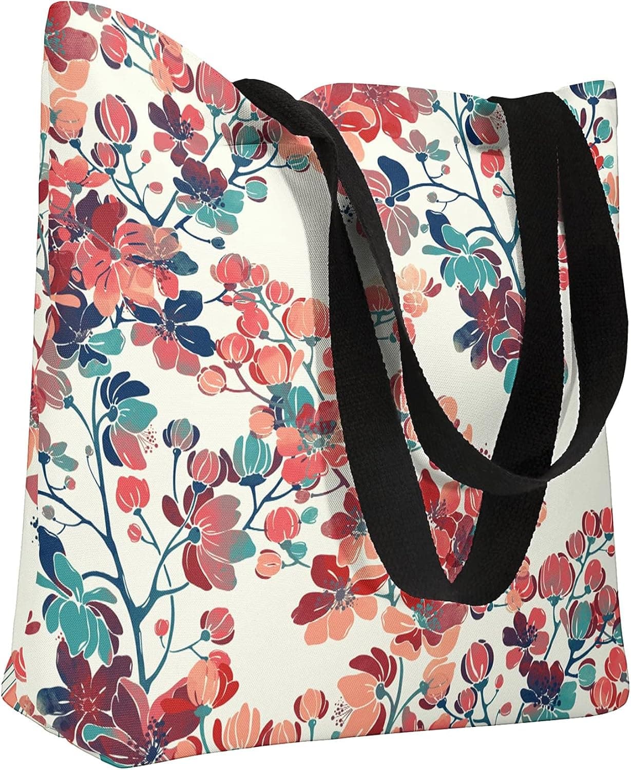 Floral Sunflower Canvas Tote Bag Summer Shoulder Bag Cute beach Bags Beach Travel Hiking Market Tote Bag