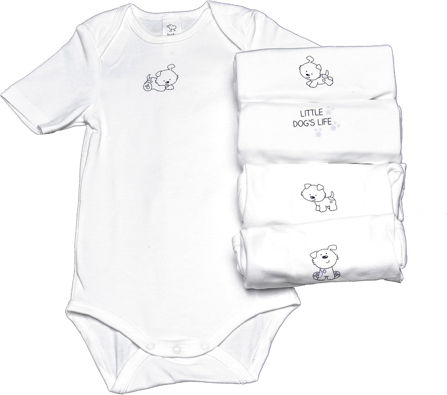 BABY CLUB 5 Pack White Infant Creeper