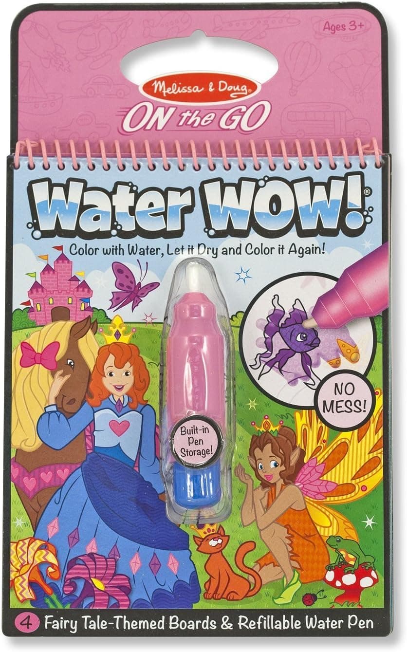 Melissa & Doug - The Ultimate Princess Bundle - Includes Make - a - face Pricess kit, Princess & Fairy Jumbo coloring pad, Princess Puffy Sticker Playset, and Water Wow! Fairy Tale