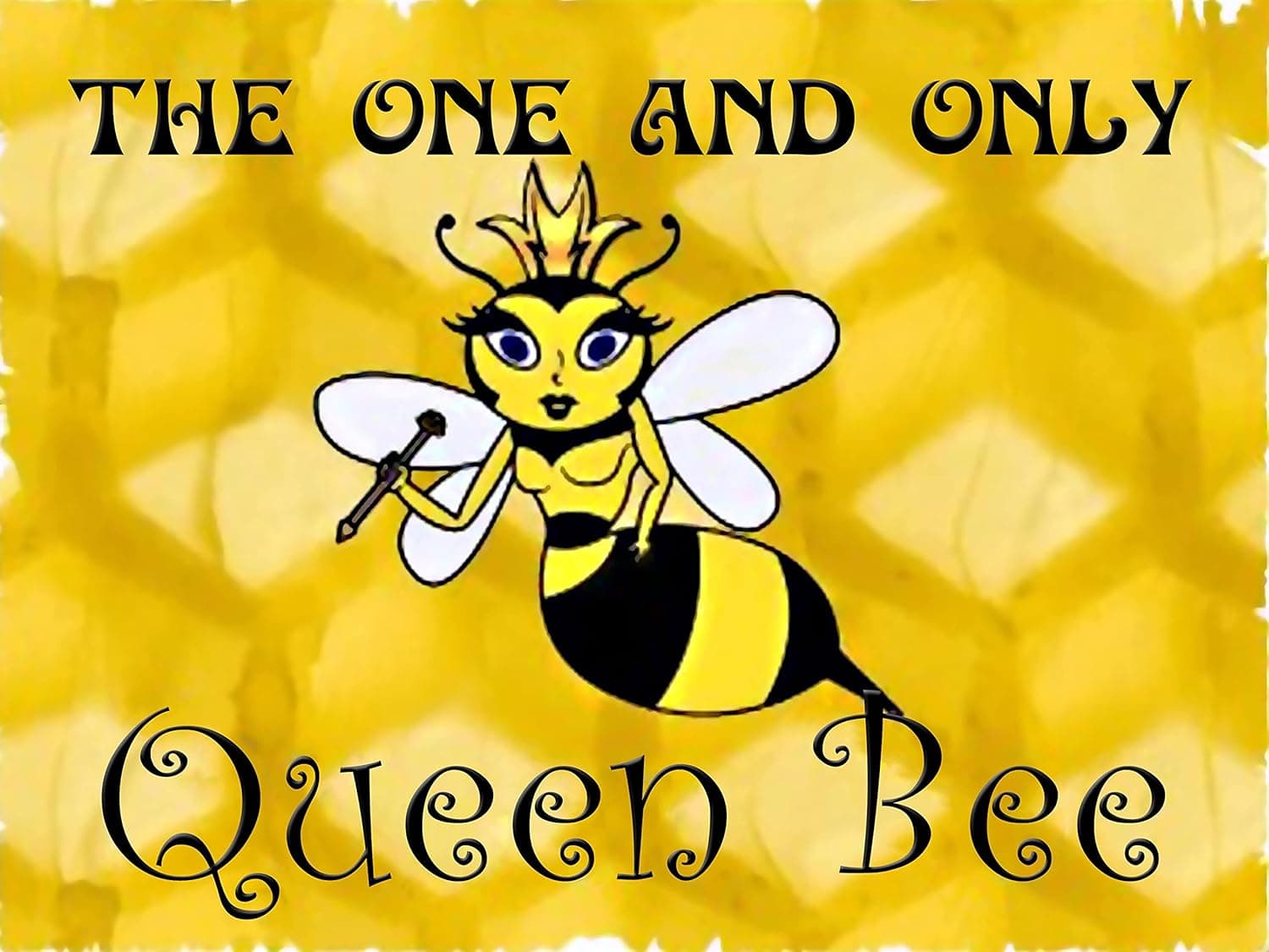 Wallors Novelty Outdoor Art Decorations Wall Decor Tin Signs Queen Bee Horizontal Gold Retroation Vintages for Metal Sign 12" x 8"