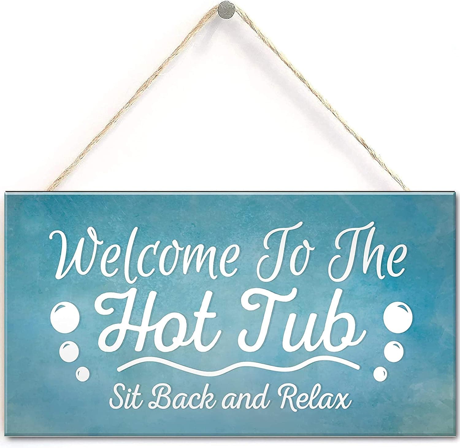 Welcome to The Hot Tub Novelty Garden Jaccuzzi Pool Hanging Plaque Outdoor Sign Gift