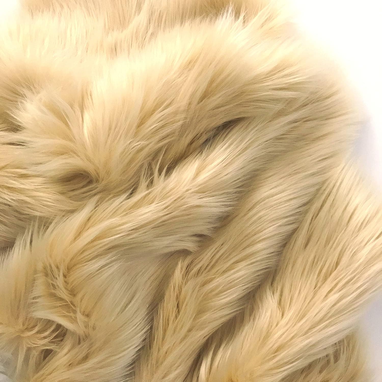 Bianna Creations | Faux Fur Fabric Ultra Soft Deluxe Plush Shaggy Squares | Craft, Sewing, Props, Costumes, Decoration (Caramel Latte, 8x8 inches)