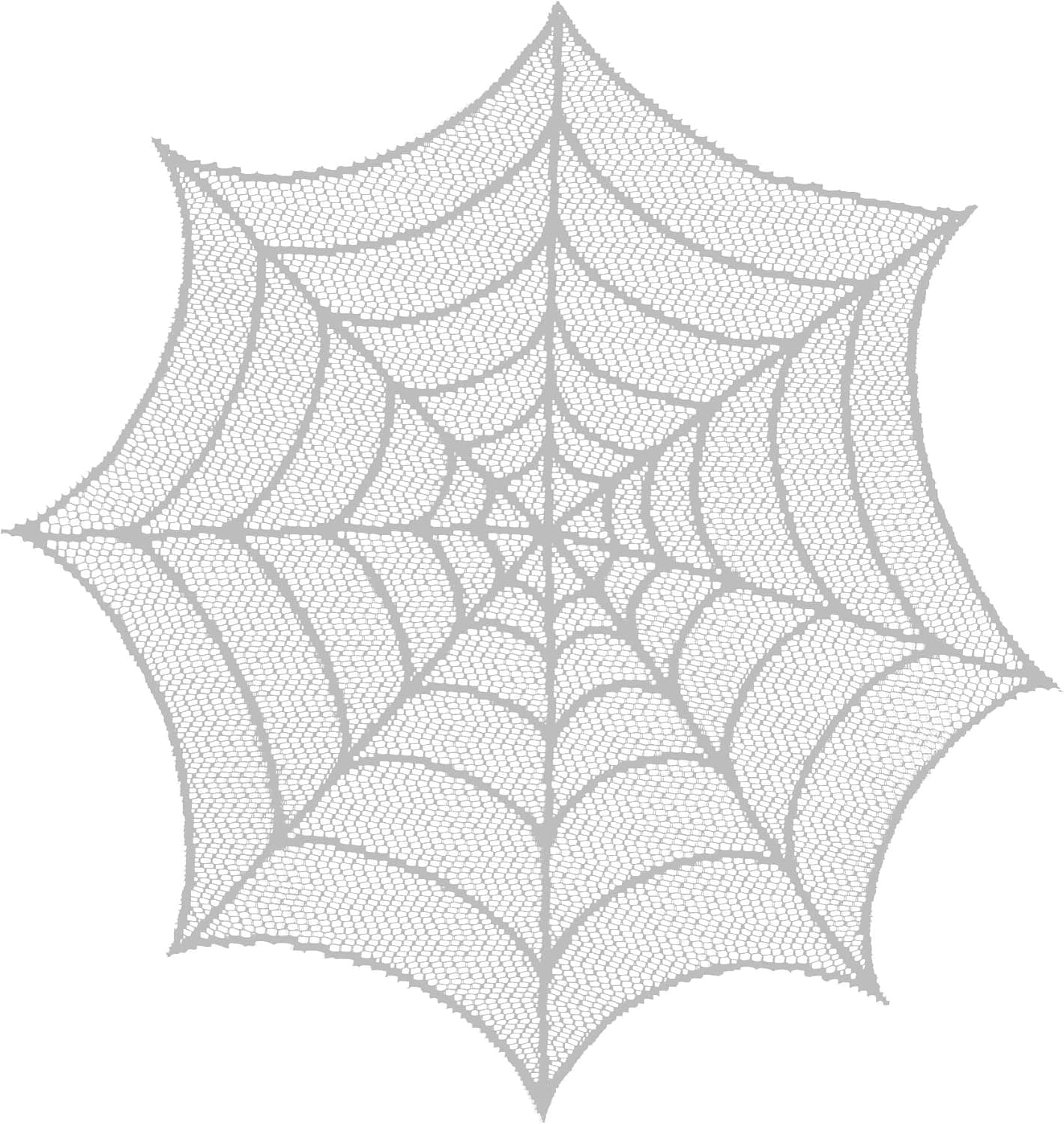 Heritage Lace Spider Web Ghostly Round Doily, 20-Inch, Gray, Set of 2