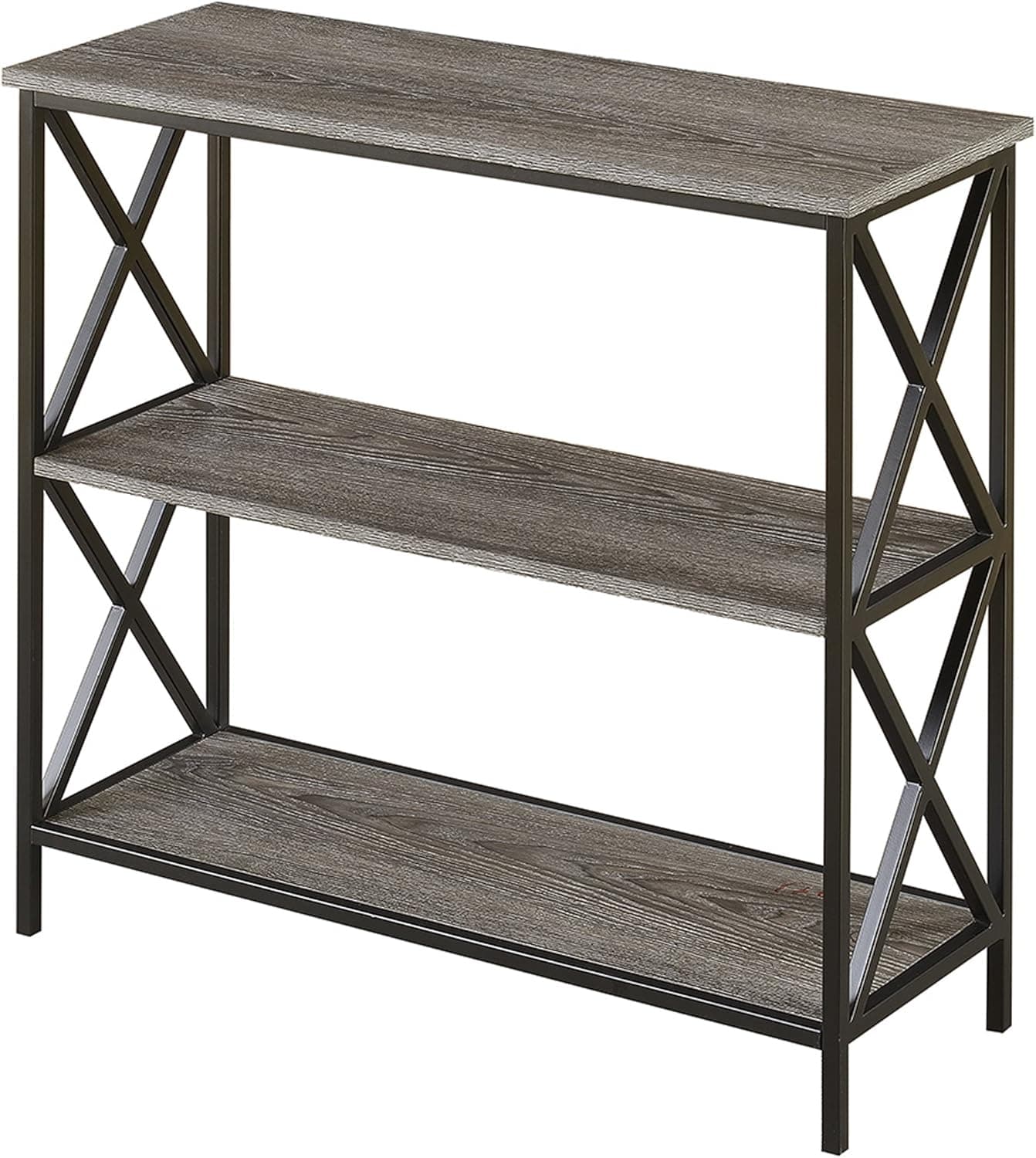 Convenience Concepts Tucson 3 Tier Bookcase, Weathered Gray
