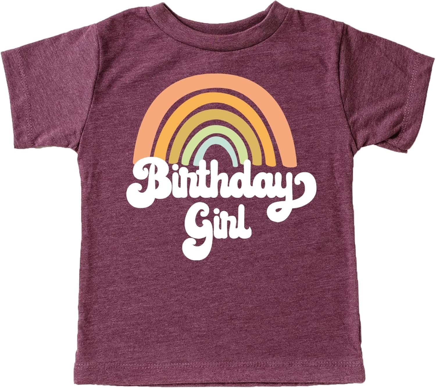 Retro Rainbow Birthday Girl Colorful Shirts for Baby and Toddler Girls Birthday Outfits