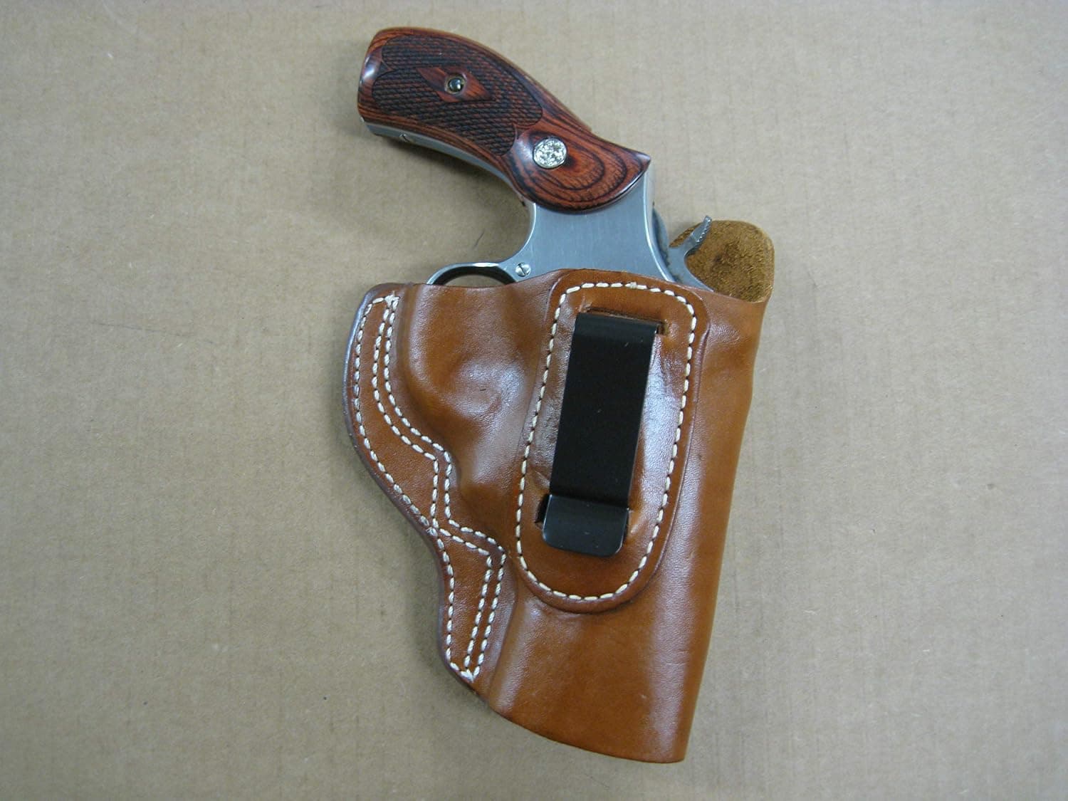 Azula IWB Leather in The Waistband Carry Holster for S&W Lew Horton N Frame 3" Revolver TAN RH