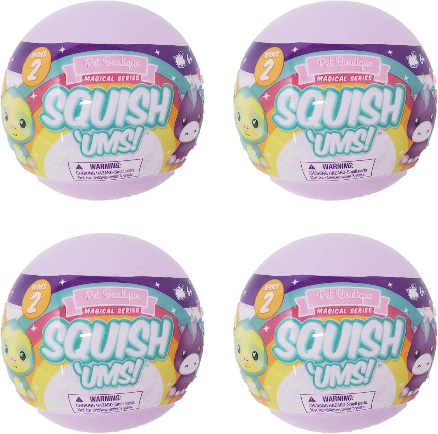 Squish Ums Pet Boutique Magical Series 2 Blind Capsule - Lot of 4