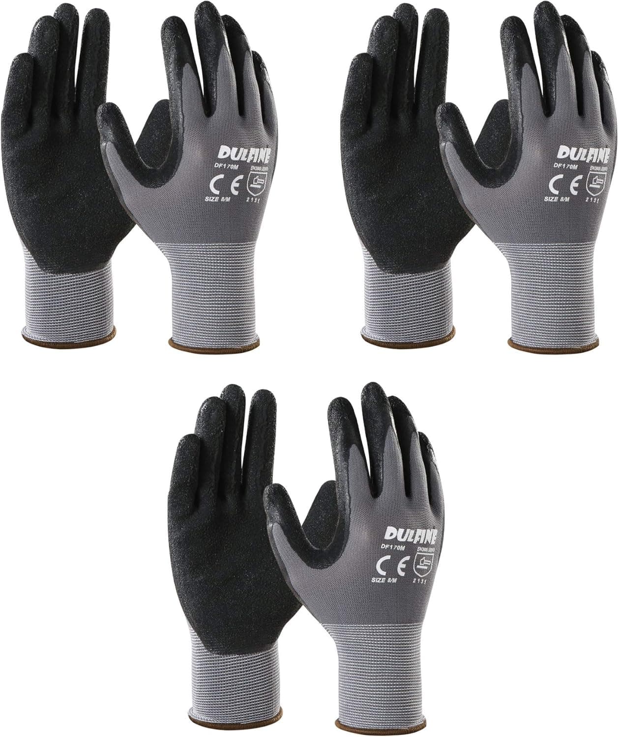 Safety Work Gloves & Gardening Gloves for Men, 3 Pairs Pack, Seamless Knit Nylon Glove with Breathable Foam Latex Coated,Ideal for General Purpose,Home Improvement,Painting (Extra Large)…