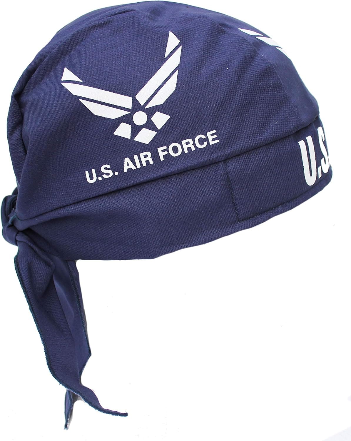 U.S. Air Force Navy Blue Skull Cap Hat Bandana with Tie