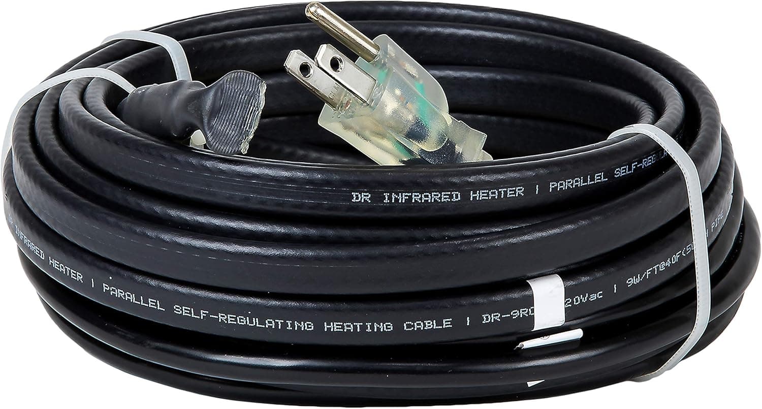 Dr Infrared Heater DR-9RC1018 Heating Cables for Pipes and roof, 18 FT, Black