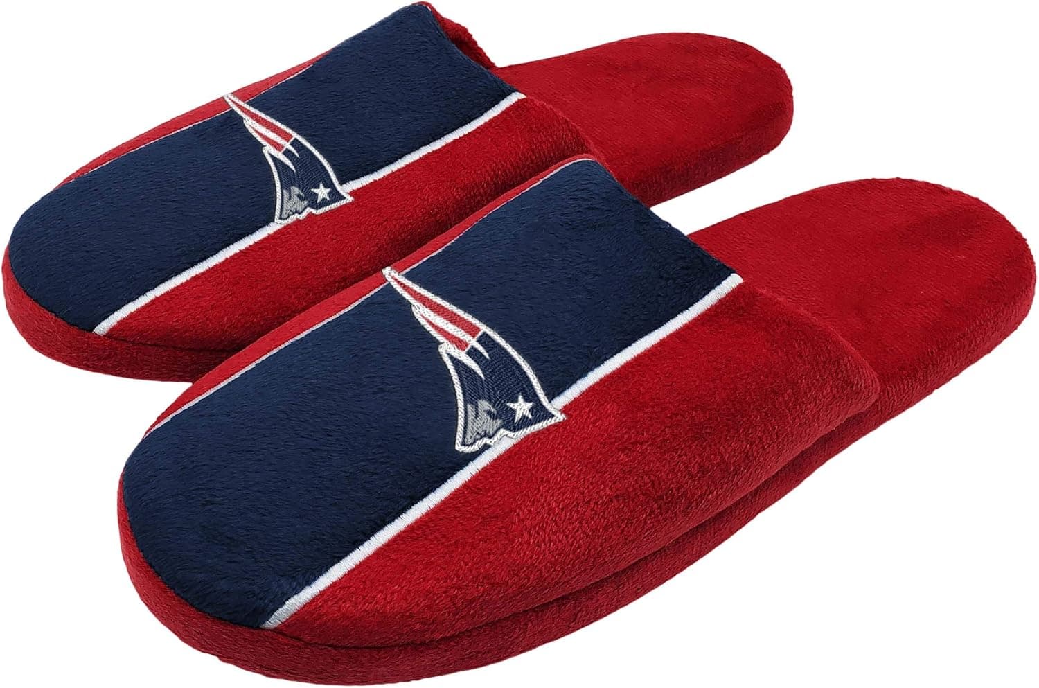 FOCO Mens NFL Big Logo Stripe Slipper
