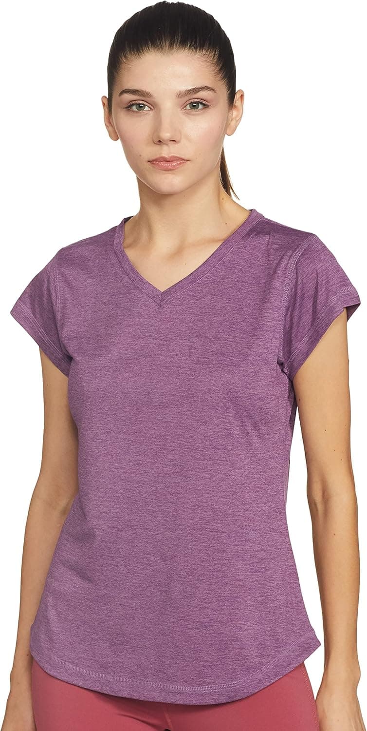 Stylore Women's V-Neck T-Shirt Quick-Dry Yoga Top Workout Sports