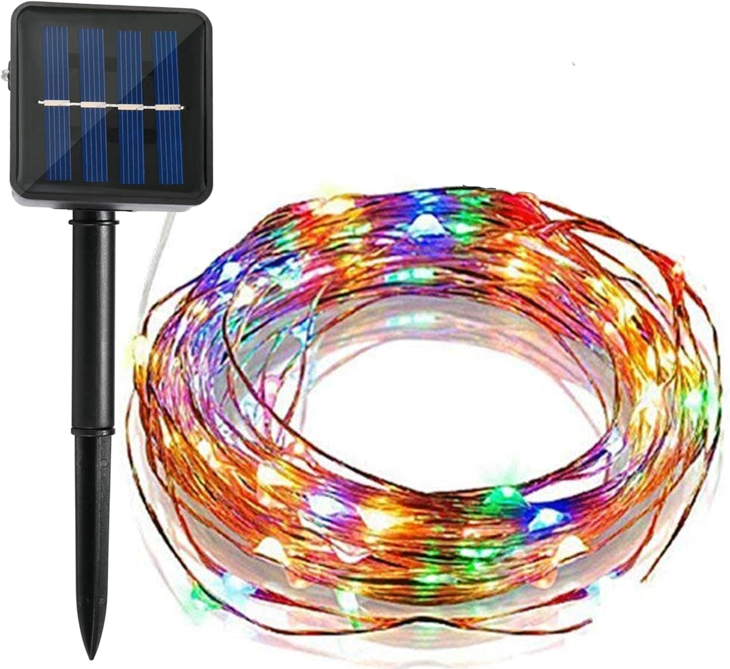 DLTND Solar Powered String Lights 72Ft 22M 8Modes Waterproof Outdoor 200LED String Lights Fairy Lights Wedding Holidays Party Lights for House Lawn Garden Patio Landscape Camper Awning (Mlt-Clr2)