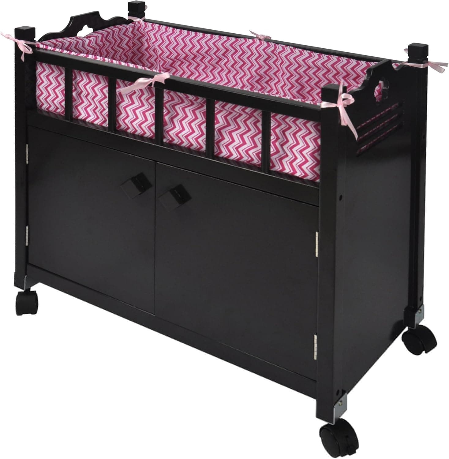 Naomi Home Kids Doll Crib with Storage Espresso