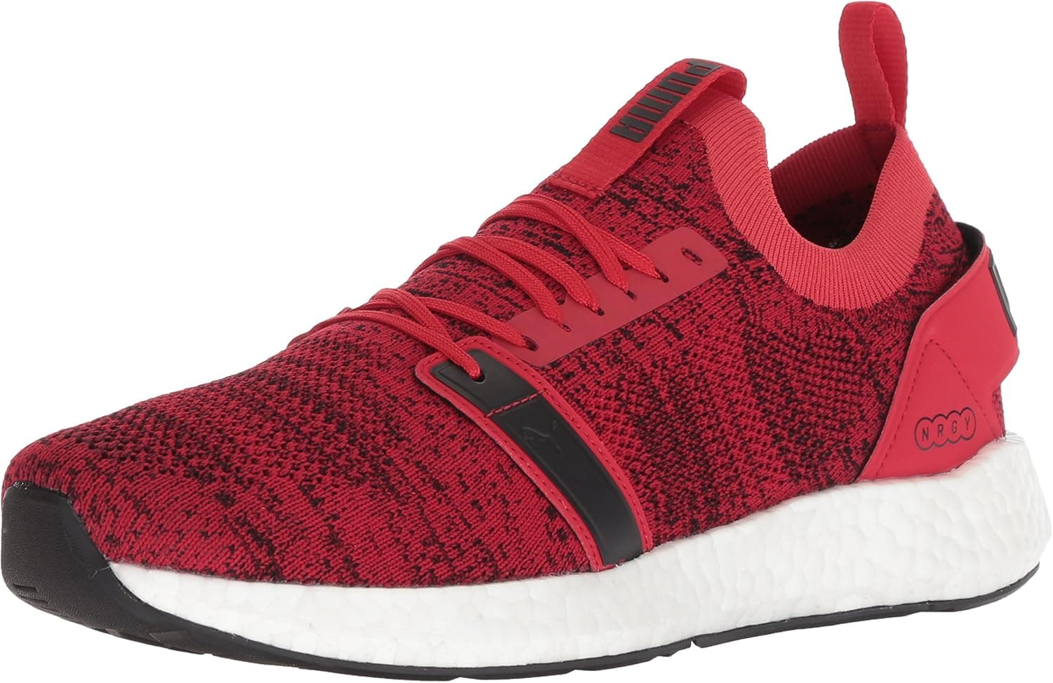 Puma Men's NRGY Neko Engineer Knit Sneaker, Ribbon red White Black, 9 M US