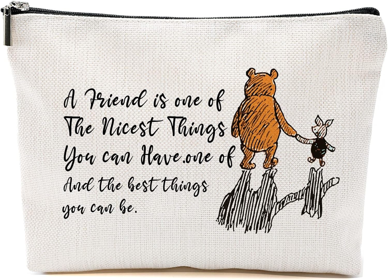 Blue Leaves Friends Gifts for Her,Cute Gifts for Best Friends Girls, Friends Gifts for Women Birthday-A Friend is one of The Nicest Things You can Have- Makeup Bag