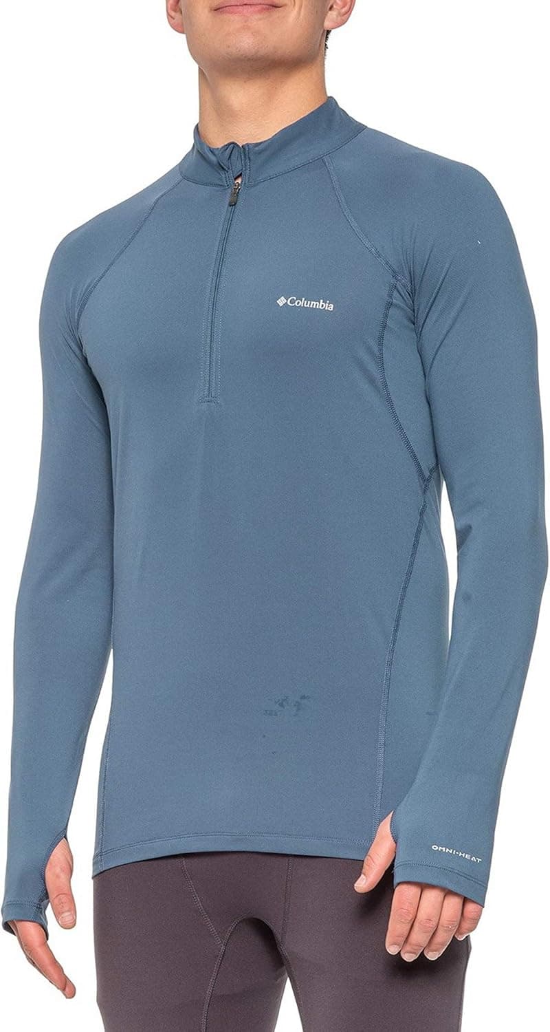 Columbia Men's Midweight Half Zip Omni Heat Top Black Shirt
