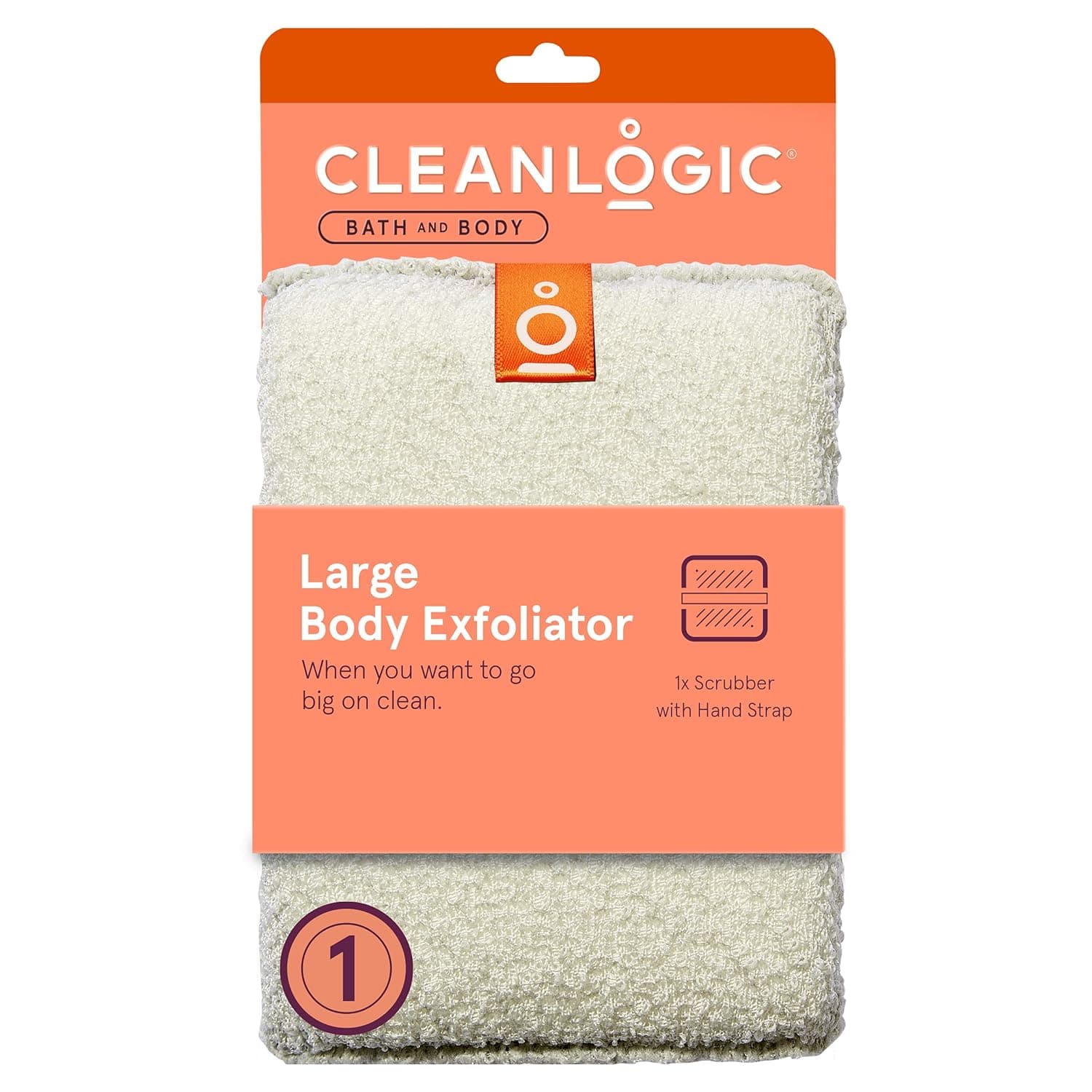 Cleanlogic Bath and Body Large Exfoliating Body Scrubber, Assorted Colors (Pack of 6)