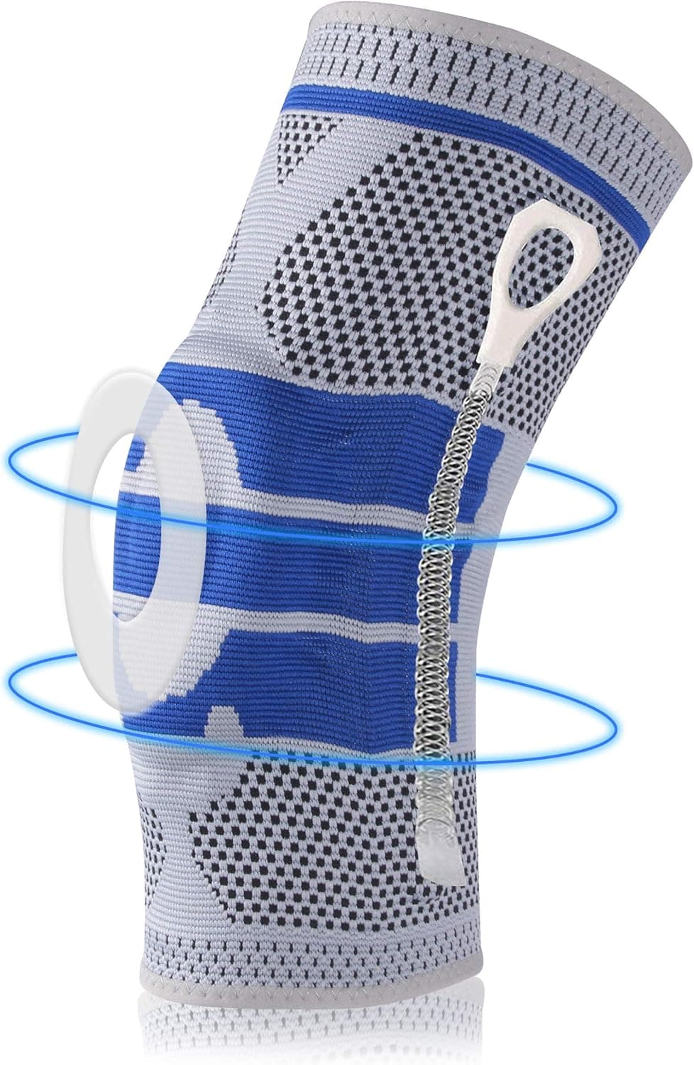 BORLLNAY Knee Compression Sleeve Support?Comfort Knee Protector Stability Professional Knee Brace Knee Pads for Crossfit, Squats Workouts for Men Women? Gray X-Large