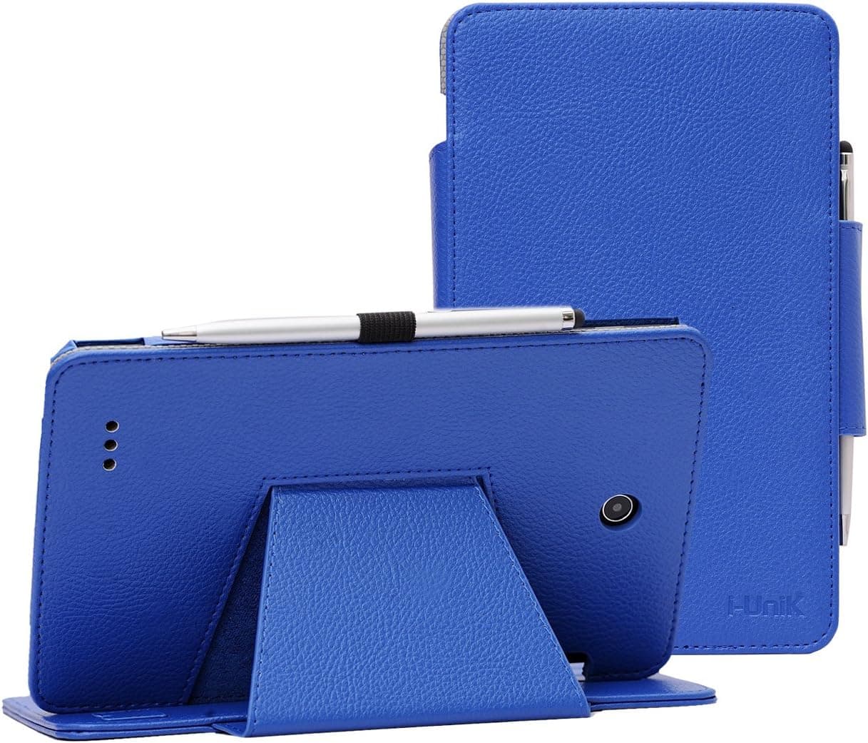 i-UniK Alcatel A30 Tablet Case 2017 T-Mobile Compatible Model #9024W LTE Slim Folio 8" Tablet Cover [Bonus Stylus] (Blue)