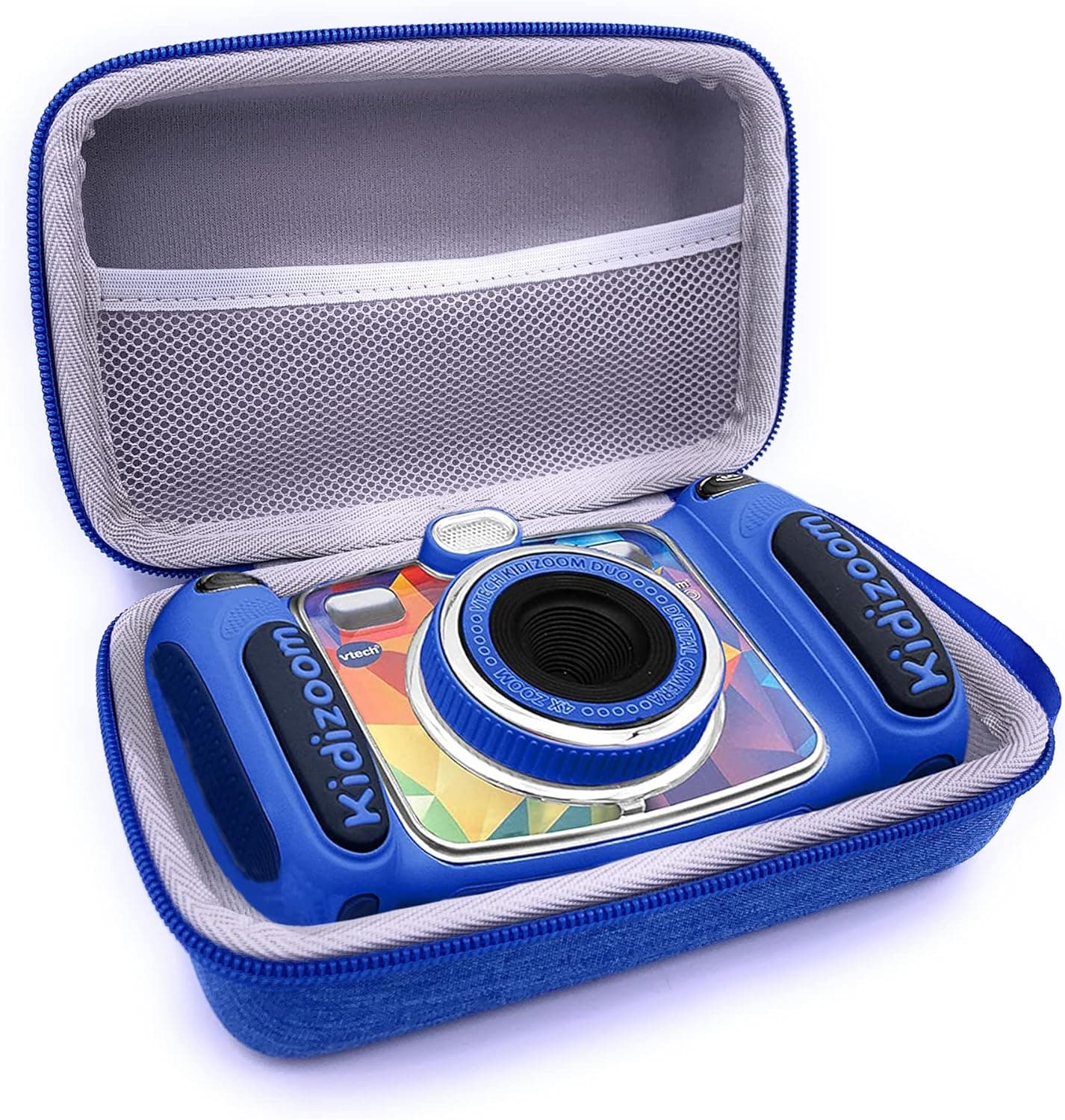 xcivi Hard Carrying EVA Case for VTech Kidizoom Camera for Kids - Compatible with VTech KidiZoom Duo Selfie Cam, Printcam with Paper Refills, Twist Connect, DUO 5.0, DUO Dx, Pix, Pix Plus (Blue)