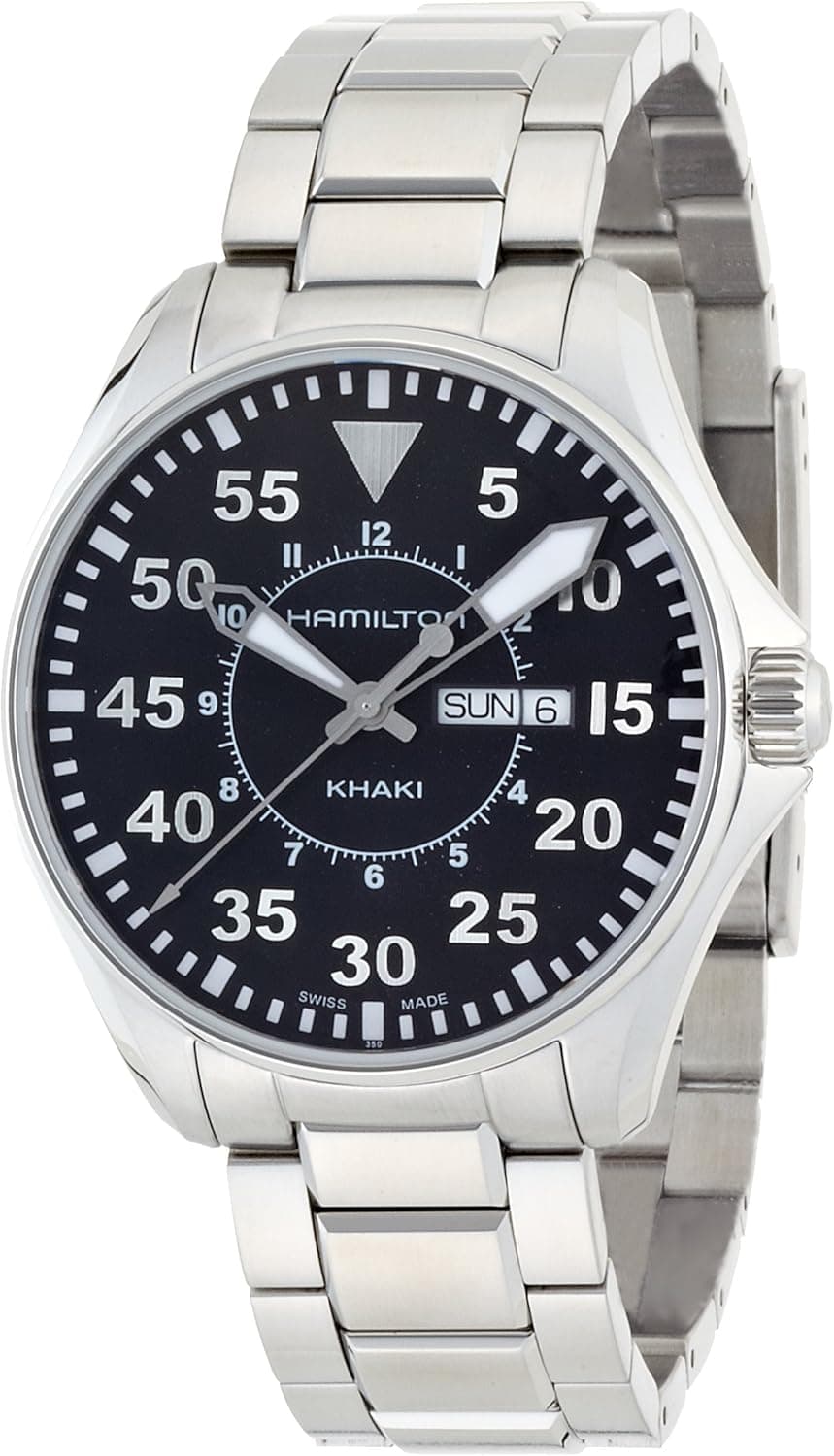 Hamilton Men's H64611135 Khaki Pilot Black Day Date Dial Watch