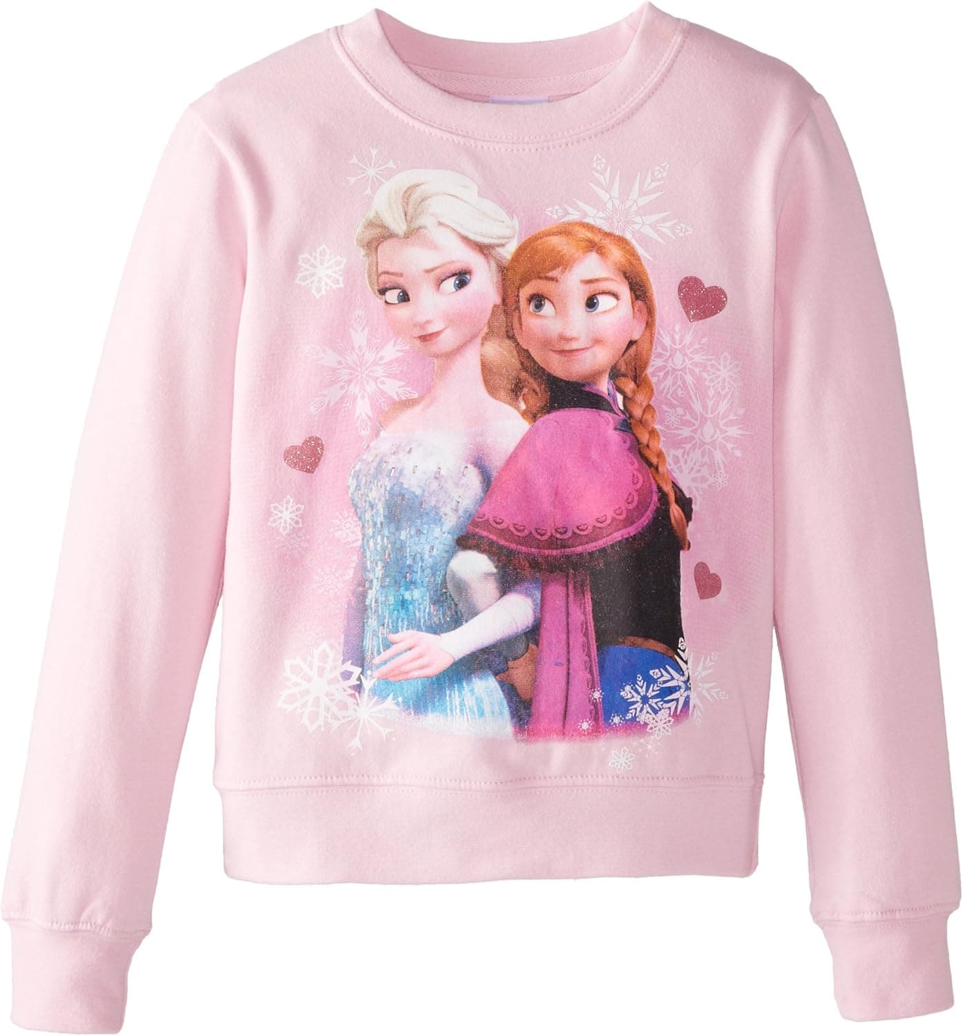 Disney Frozen Girls' Elsa and Anna Crew-Neck Sweatshirt