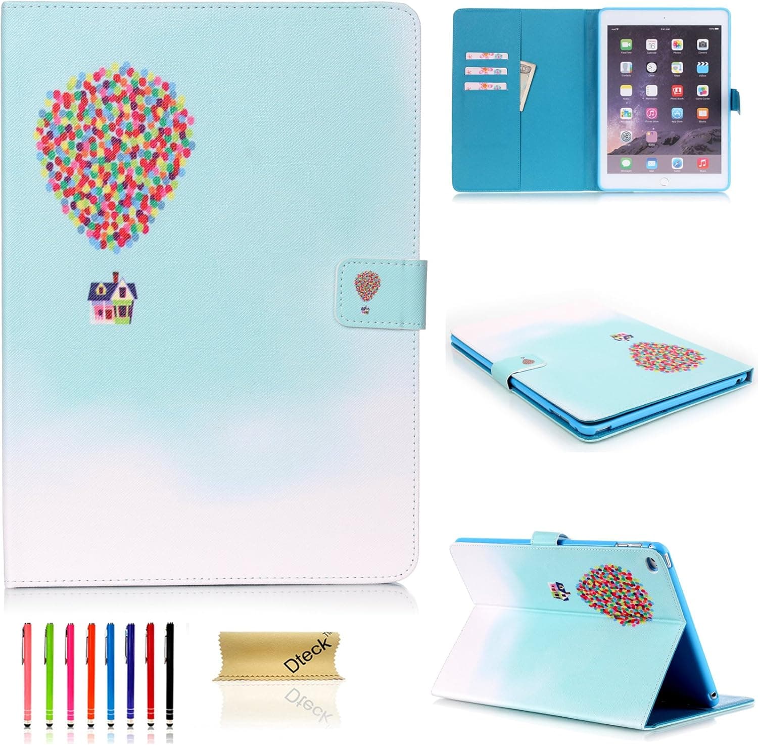 iPad Mini 4 Case,Dteck Cute Cartoon PU Leather Flip Stand Smart Case Cover with [Auto Wake/Sleep Function][Card&Money Slots] Wallet Case for Apple iPad Mini 4 (Model: A1538/A1550), Flying House