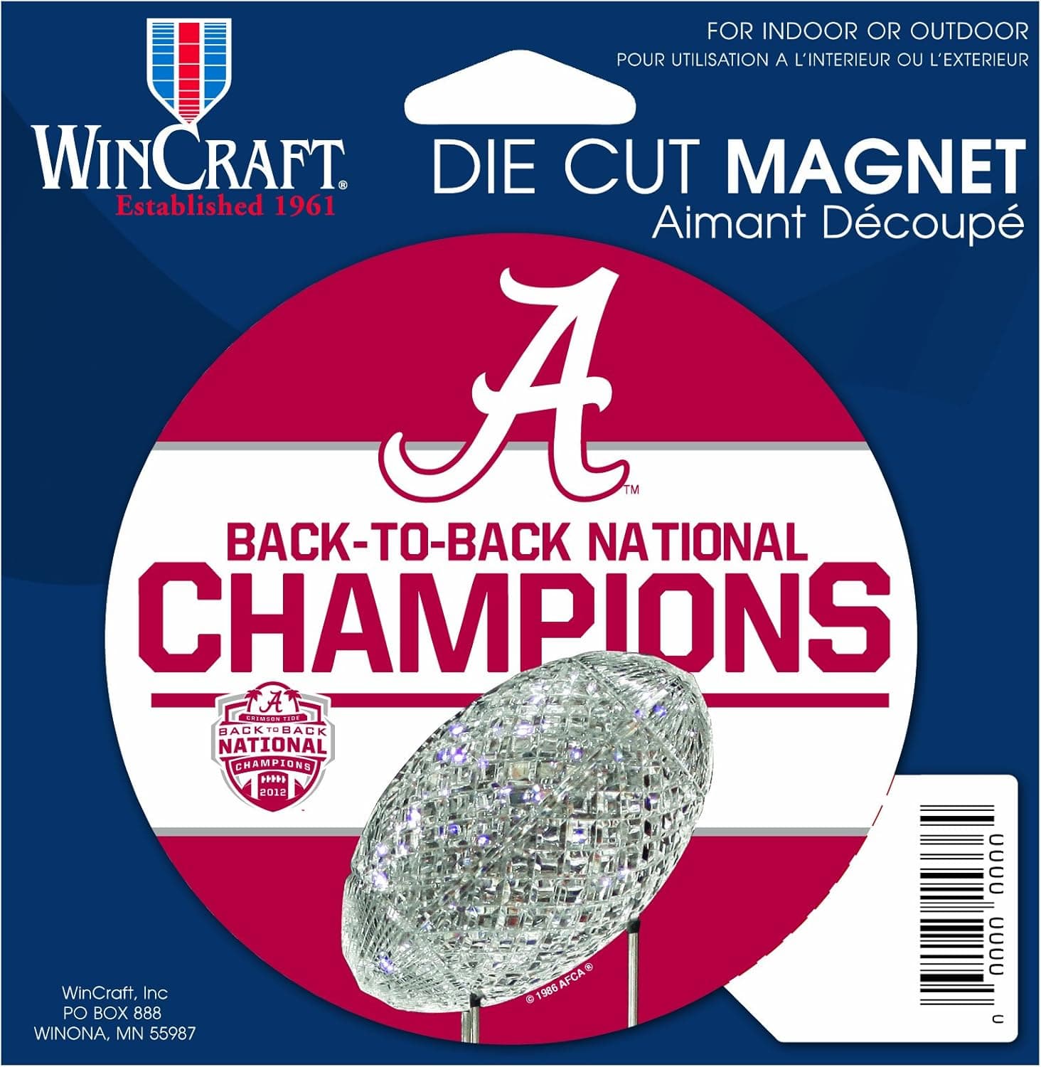 NCAA 2013 National Champions Alabama 4/6 Die Cut Magnet