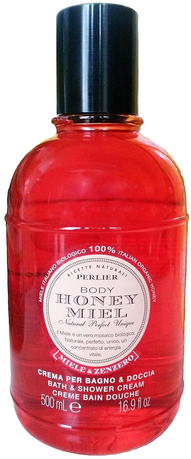 Perlier:"Honey Miel" Bath and Shower Cream with Honey and Ginger 16.9 Fluid Ounces (500ml) Bottle [ Italian Import ]