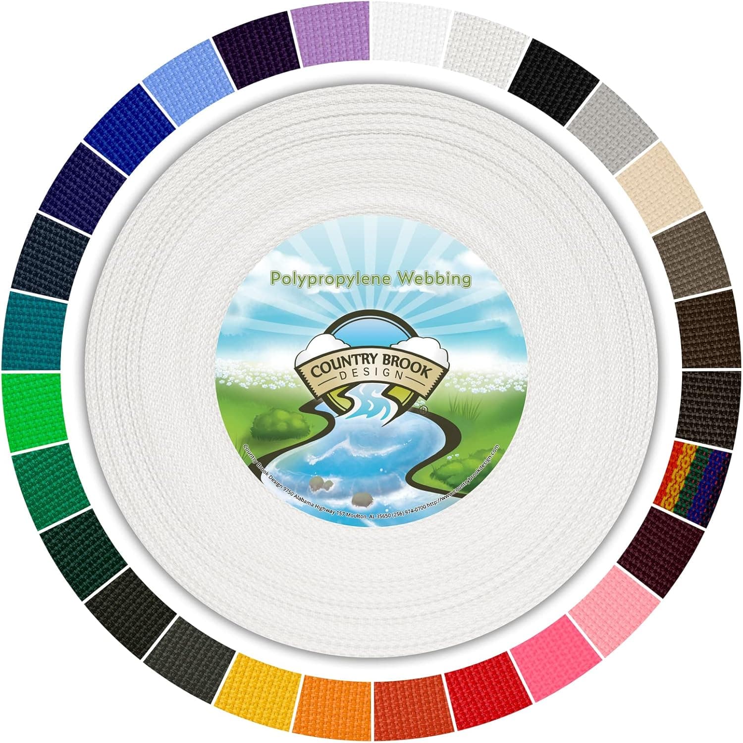 Country Brook Design - 1 Inch White Polypropylene (Polypro) Webbing, 10 Yards