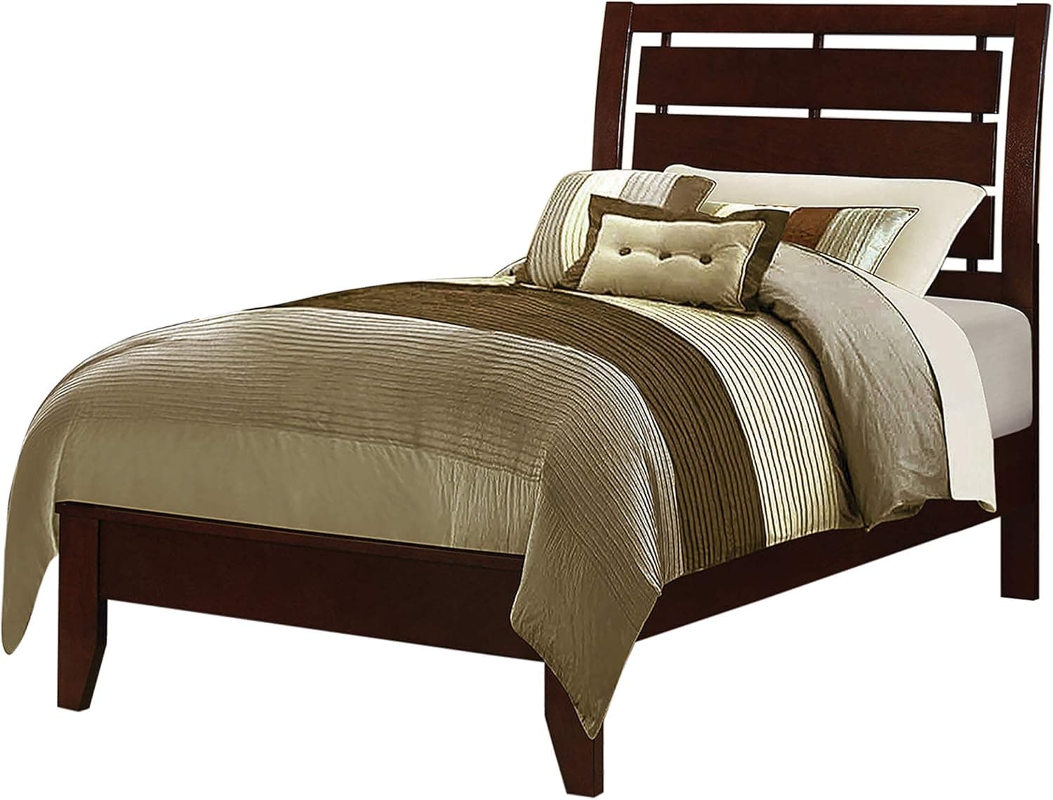 Coaster Home Furnishings Serenity Twin Bed with Slatted Headboard Rich Merlot Panel (201971T)